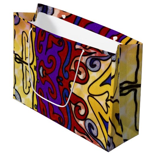 Jester's Hat Große Geschenktüte (Vorderseite Schrägansicht)