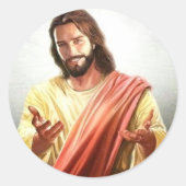 Jesu Christi-Stationärumschlag begrüßen Runder Aufkleber (Vorderseite)
