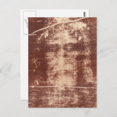 Jesu Gesicht Nah auf dem Tuch von Turin Postkarte (Vorne/Hinten)
