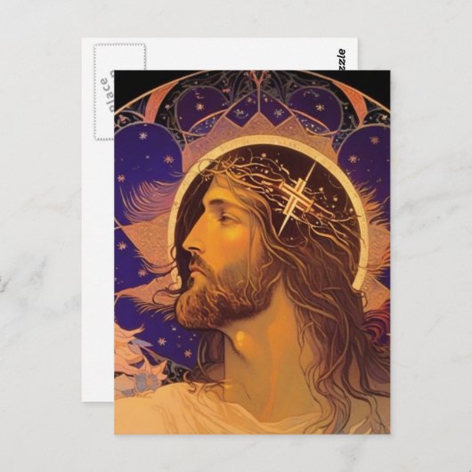 Jesu Glass AI Generierte Kunst Postkarte (Vorne/Hinten)