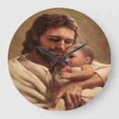 Jesuhr mit Kinderuhr Große Wanduhr (Vorderseite)