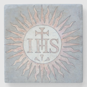 Jesuit IHS Christogram Stone Steinuntersetzer