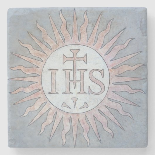 Jesuit IHS Christogram Stone Steinuntersetzer (Vorderseite)