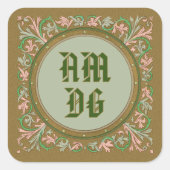 Jesuit Motto von St. Ignatius (BK 50; lateinisch A Quadratischer Aufkleber (Vorderseite)