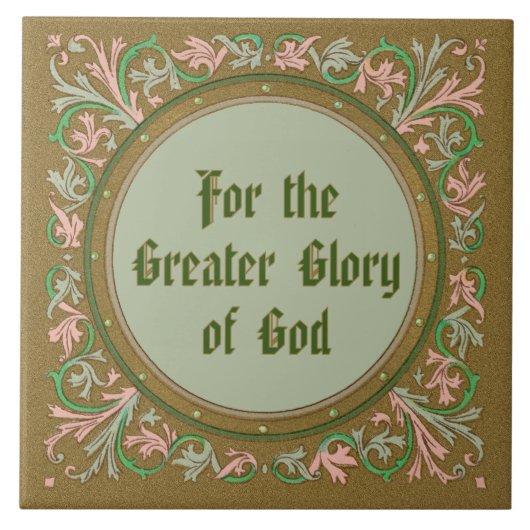 Jesuit Motto von St. Ignatius Loyola (BK50; Englis Fliese (Vorderseite)