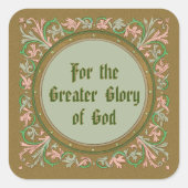 Jesuit Motto von St. Ignatius Loyola (BK50; Englis Quadratischer Aufkleber (Vorderseite)