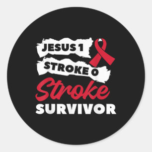 Jesus 1 Stroke 0 Stroke Überlebenschance Bewusstse Runder Aufkleber