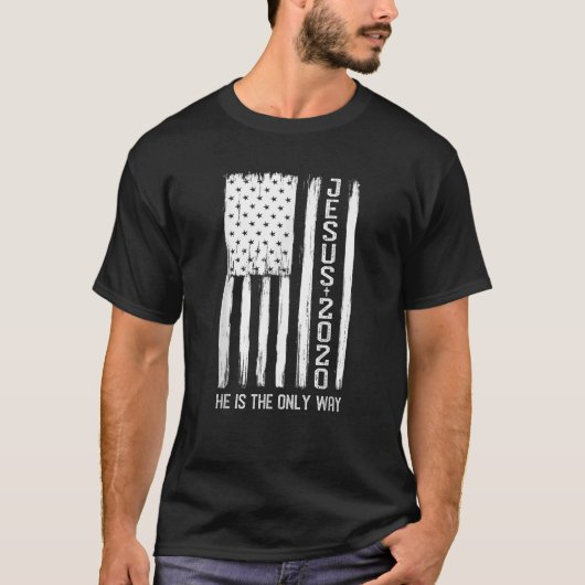 Jesus 2020 Amerikanische Flagge Vintages Shirt (Vorderseite)