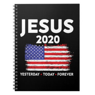 Jesus 2020 Wahl Signatur USA Flagge Patriotic Chri Notizblock