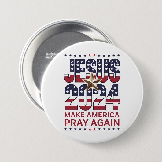 Jesus 2024 bringt Amerika wieder zum Beten Button (Vorne & Hinten)