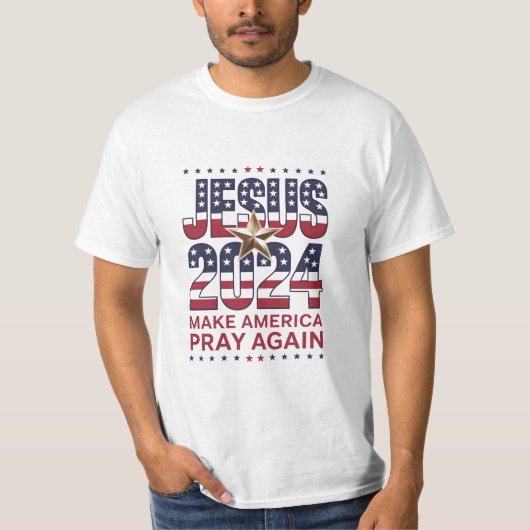 Jesus 2024 bringt Amerika wieder zum Beten T-Shirt (Vorderseite)