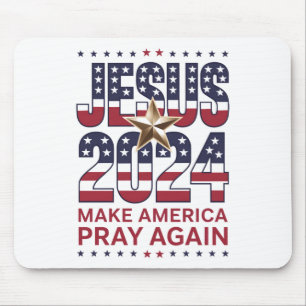 Jesus 2024 Lasst Amerika wieder beten Mousepad