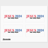 Jesus 2024 Unser einziger hoffnungsloser Präsident Rechteckiger Aufkleber (Blatt)