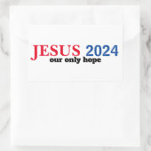 Jesus 2024 Unser einziger hoffnungsloser Präsident Rechteckiger Aufkleber (Tasche)
