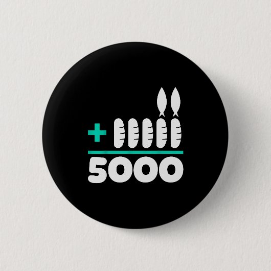 Jesus 2 Fishes 5 Breads 5000 Chosen Against The Cu Button (Vorderseite)