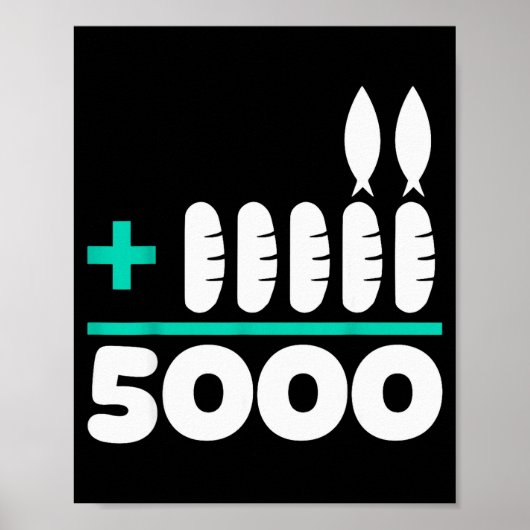 Jesus 2 Fishes 5 Breads 5000 Chosen Against The Cu Poster (Vorne)