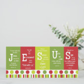 JESUS 2-seitige Weihnachtskarte Verse Feiertagskarte (Stehend Vorderseite)