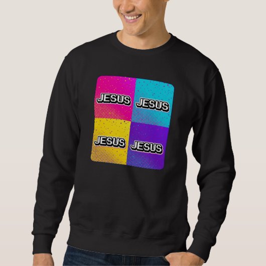 JESUS - 4 Quadratisch  Sweatshirt (Vorderseite)