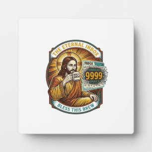 Jesus 9999 ungelesene E-Mails Inbox Zero Büro Humo Fotoplatte