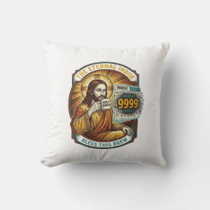 Jesus 9999 ungelesene E-Mails Inbox Zero Büro Humo Kissen