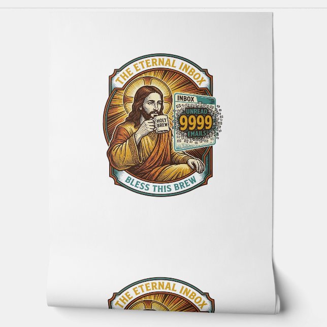Jesus 9999 ungelesene E-Mails Inbox Zero Büro Humo Tapete (Abrollen)
