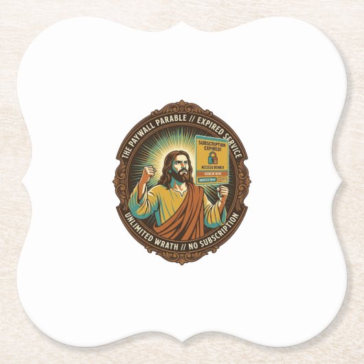 Jesus Abgelaufenes Software-Abonnement Paywall Tec Untersetzer (Vorderseite)