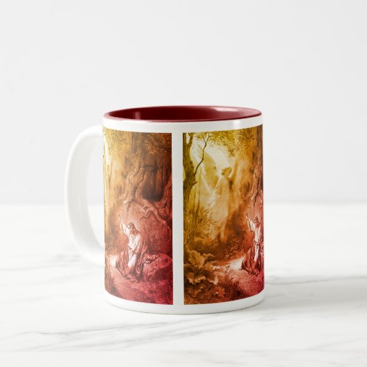 Jesus Agony in the Garden Religious Art Zweifarbige Tasse (Vorderseite Links)