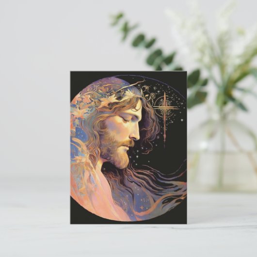 Jesus AI Generated Art Postcard Postkarte (Stehend Vorderseite)