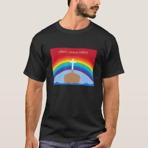 Jesus allein rette - Christliches Regenbogenmotiv T-Shirt