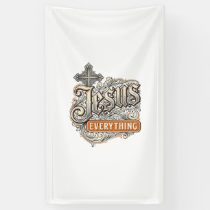 Jesus Alles Vintage Christliche Typografie Desi Banner