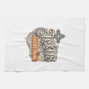 Jesus Alles Vintage Christliche Typografie Desi Geschirrtuch