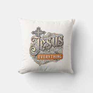 Jesus Alles Vintage Christliche Typografie Desi Kissen