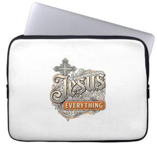 Jesus Alles Vintage Christliche Typografie Desi Laptopschutzhülle
