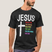 Jesus Alpha Omega erste Anfang Ende Christi T-Shirt (Vorderseite)