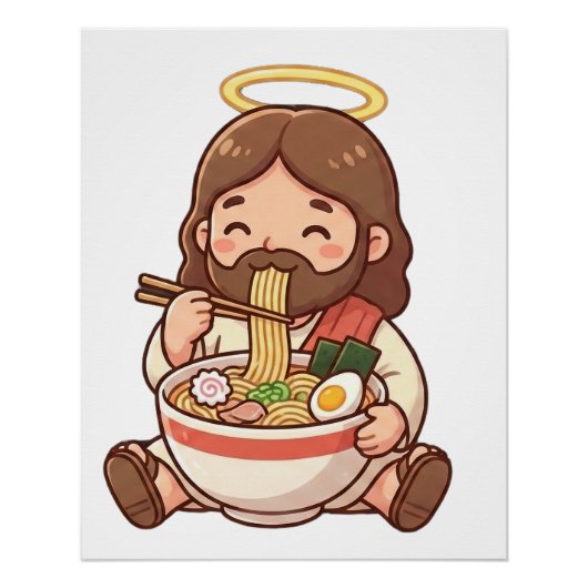 Jesus also likes ramen poster (Vorderseite)
