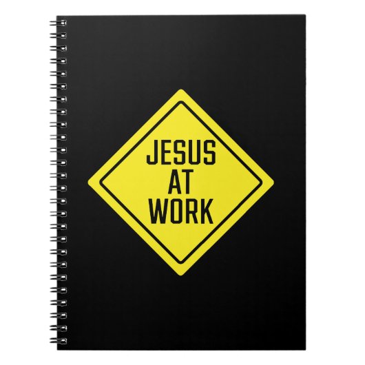 Jesus am Arbeitsplatz | Verkehrszeichen | SpiralNo Notizblock (Vorderseite)