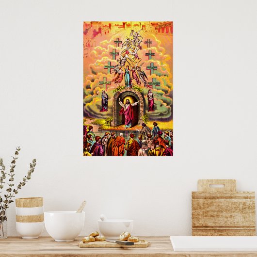 Jesus am Himmelstor Poster (Küche)