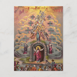 Jesus am Himmelstor, Vintage christlich Postkarte