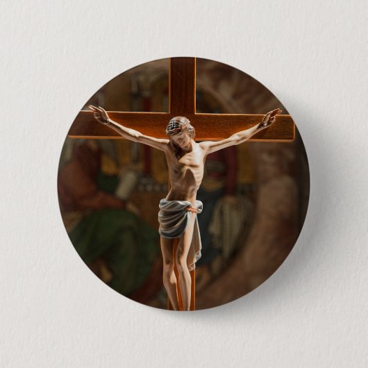 Jesus am Kreuz Button (Vorderseite)