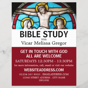Jesus am Kreuz, Christliche Bibelklassenwerbung Flyer