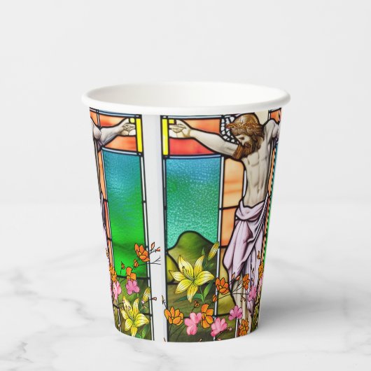 Jesus am Kreuz Pappbecher (Rückseite)