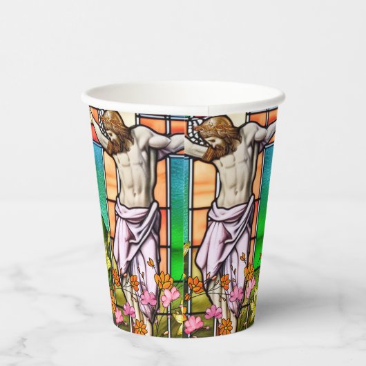 Jesus am Kreuz Pappbecher (Rechts)