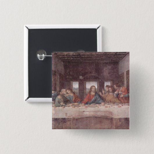 Jesus am letzten Abendmahl, Leonardo da Vinci Button (Vorne & Hinten)