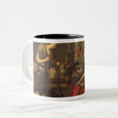 Jesus am Zuhause von Martha und von Mary 2 Zweifarbige Tasse (Vorderseite Links)