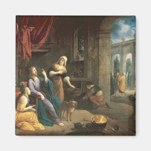 Jesus am Zuhause von Martha und von Mary Magnet