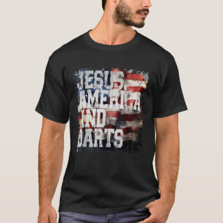 Jesus America and Darts Funny USA T-Shirt