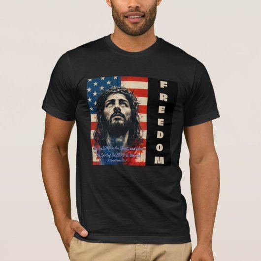 Jesus American Flag T - Shirt | 2 Korinthen 13:7 | (Vorderseite)