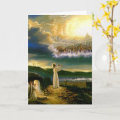 Jesus an das Tor-Grußder karte des Himmels (Gelbe Blume)