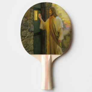 Jesus an Ihrer Tür Vintag Tischtennis Schläger
