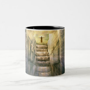 Jesus an leerer Grab-Ostern-Auferstehung Zweifarbige Tasse